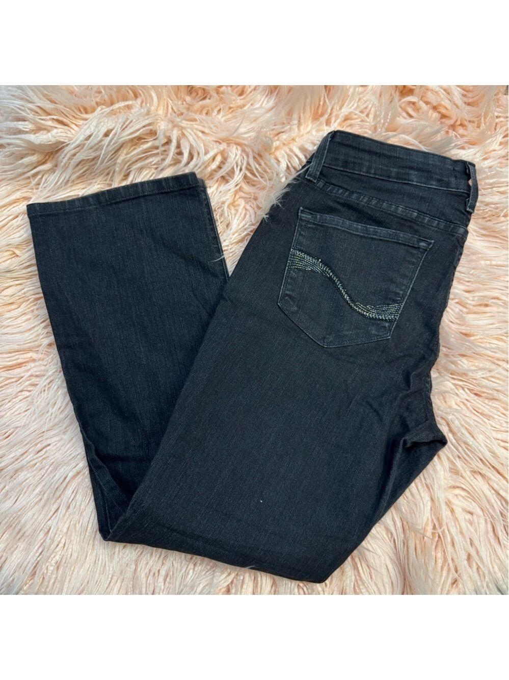 NYDJ Women's Straight Leg Black Jeans Size 10P